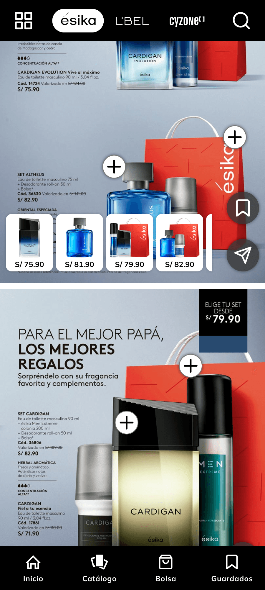 Páginas del catálogo